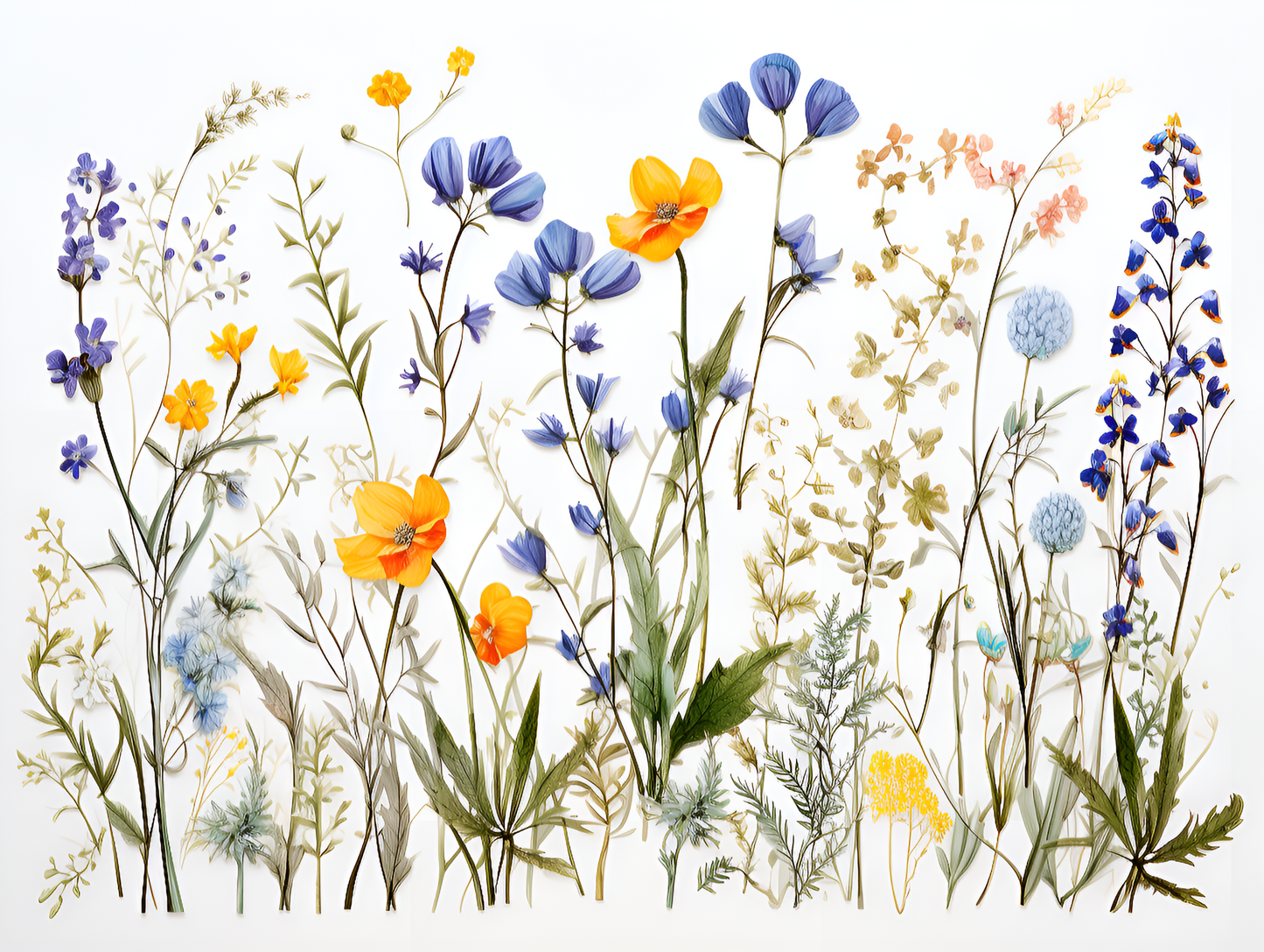 A set of 8" by 6" Field Flowers Ceramic Tiles or a 12" by 24" mural.