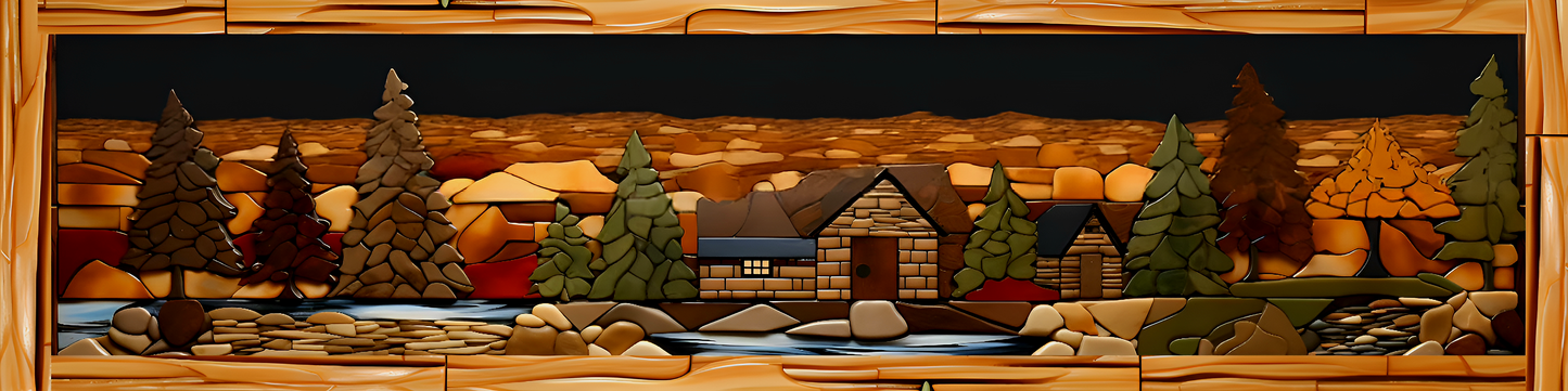 Log Cabin Ceramic Tile Murals