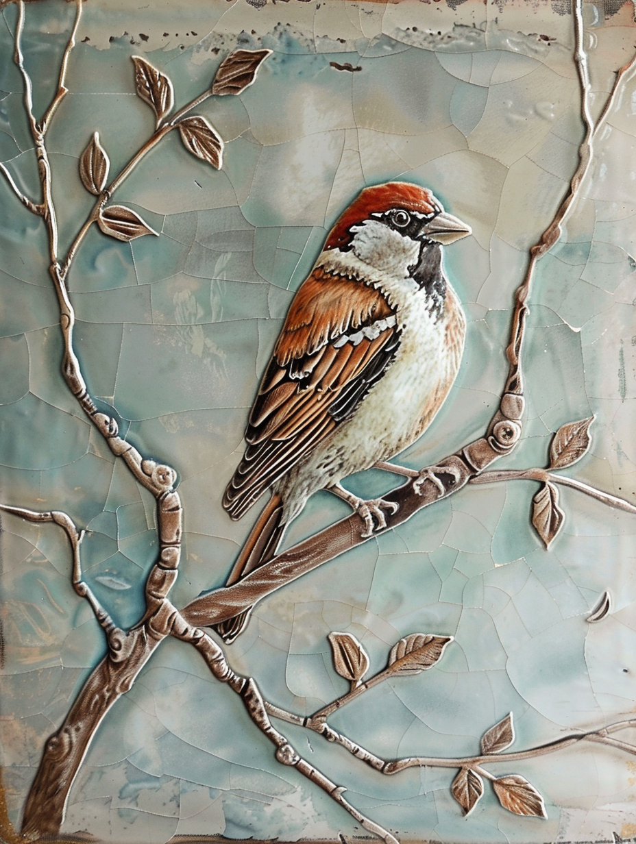 Birds Ceramic Tile Set.
