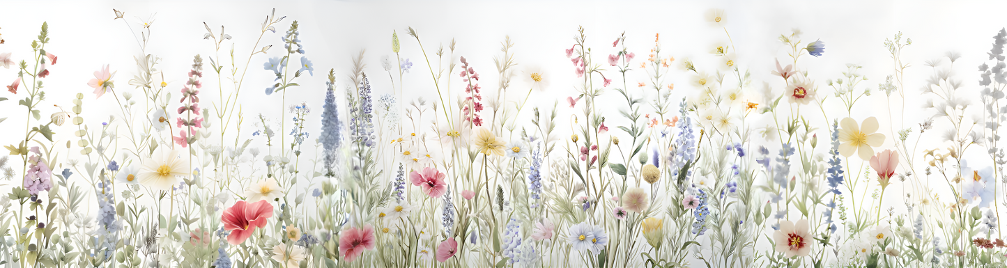 Summer Cottage Flowers Ceramic Tile Mural.