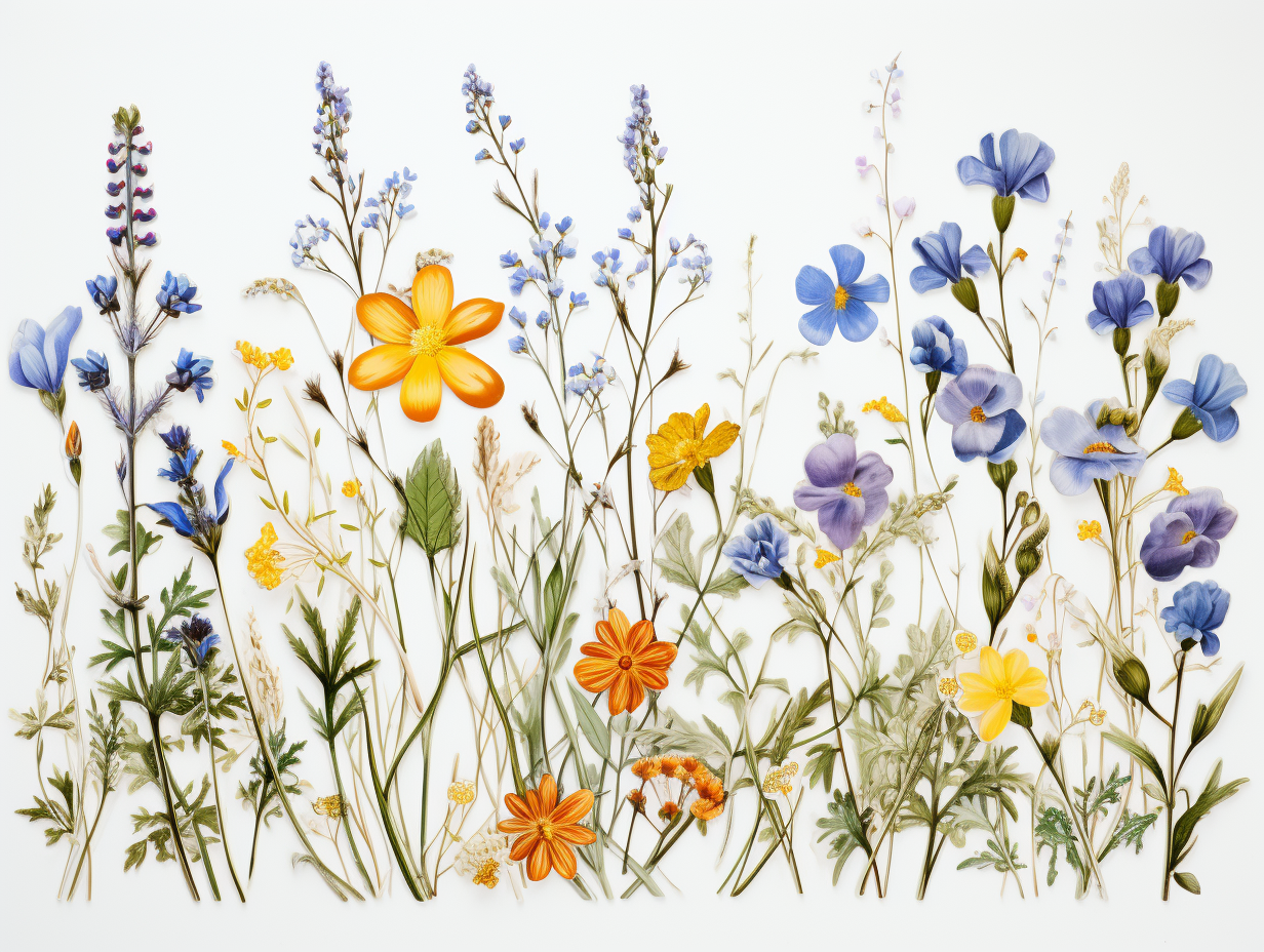 Wildflowers Watercolor Ceramic Tiles.