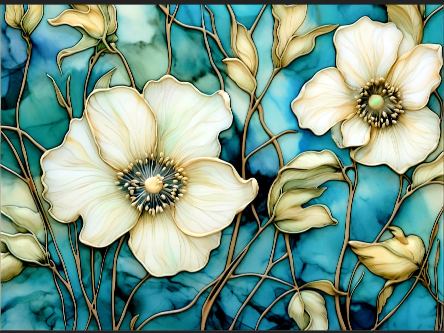 White Wildflowers Ceramic Accent Tile or Mosaic.