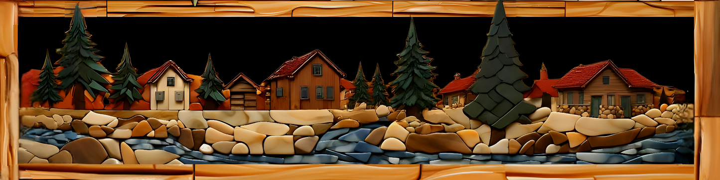 Log Cabin Ceramic Tile Murals