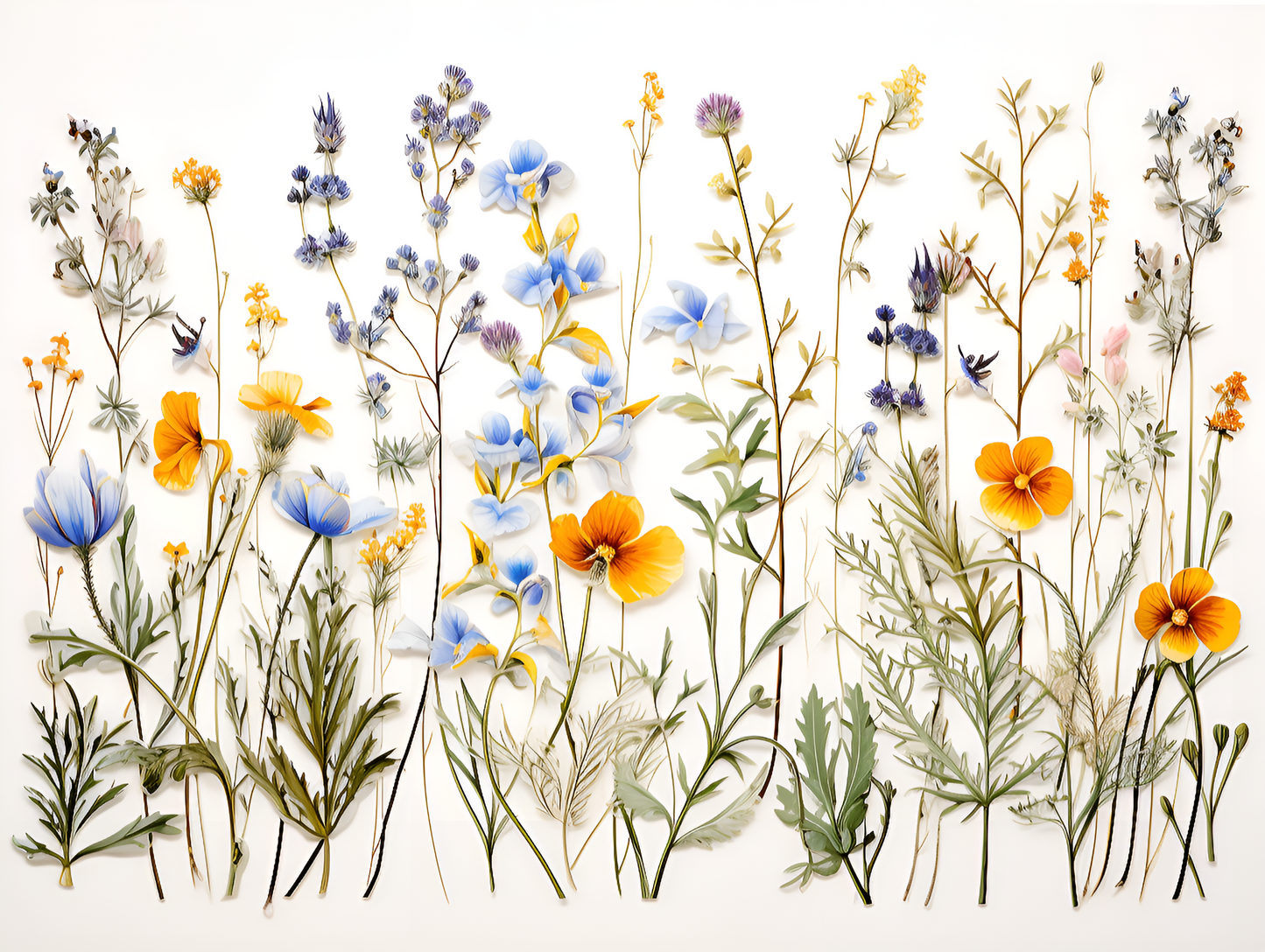 A set of 8" by 6" Field Flowers Ceramic Tiles or a 12" by 24" mural.