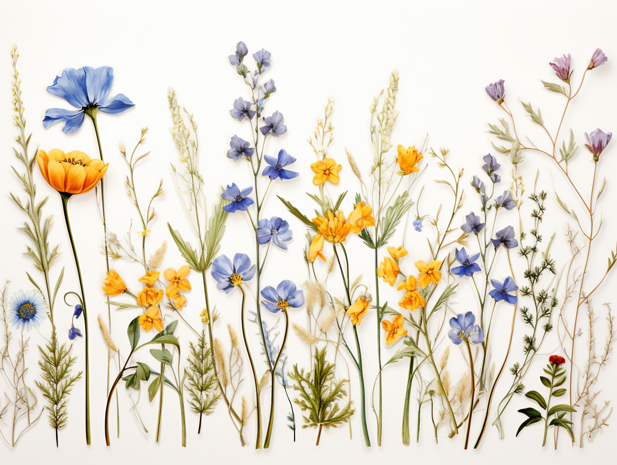 Wildflowers Watercolor Ceramic Tiles.