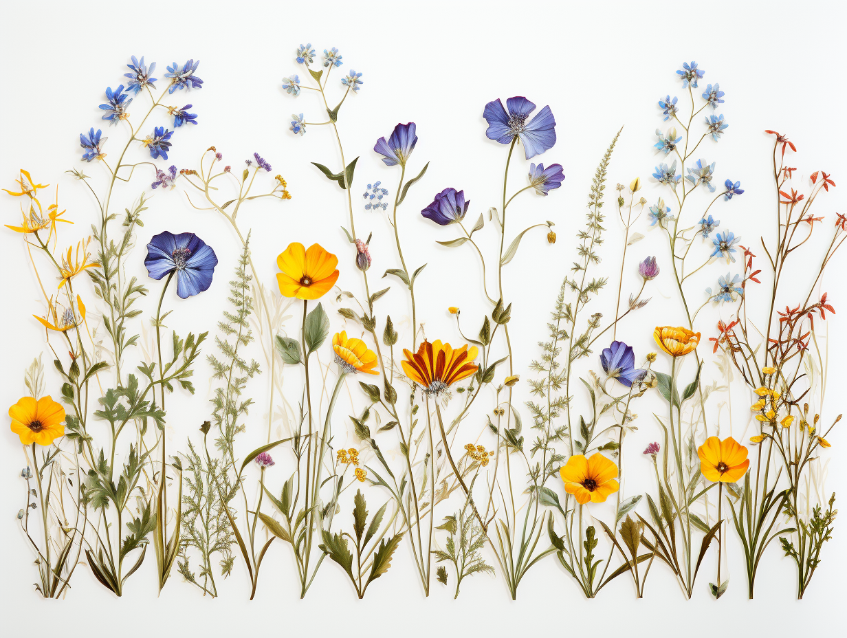 Wildflowers Watercolor Ceramic Tiles.