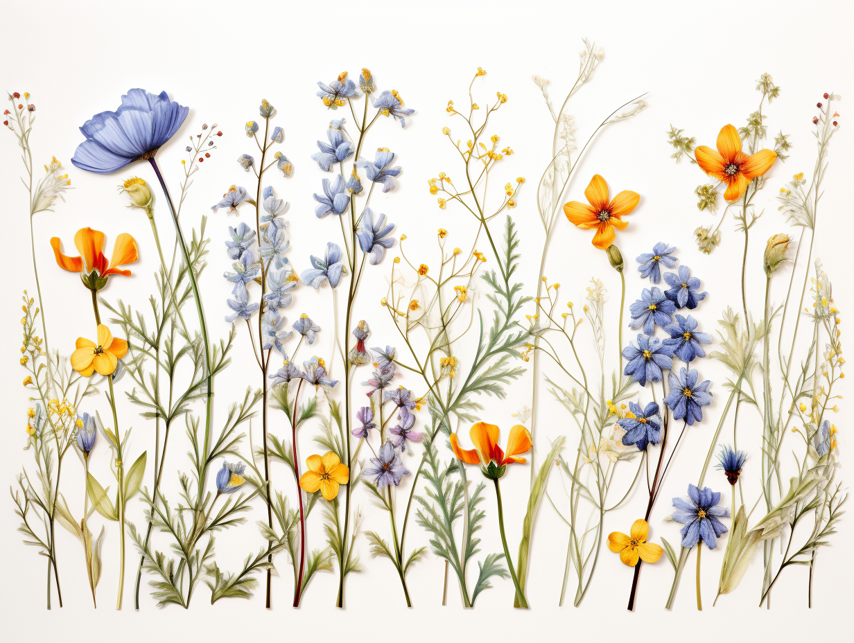 Wildflowers Watercolor Ceramic Tiles.