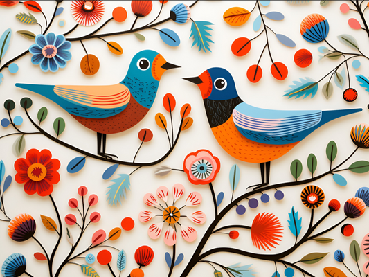 Scandinavian Birds Ceramic Tile