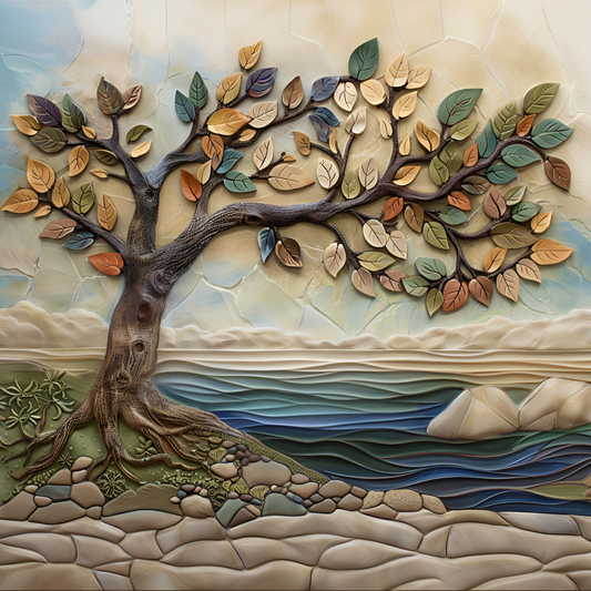 Tree by the Coast Ceramic Tile or Mural.