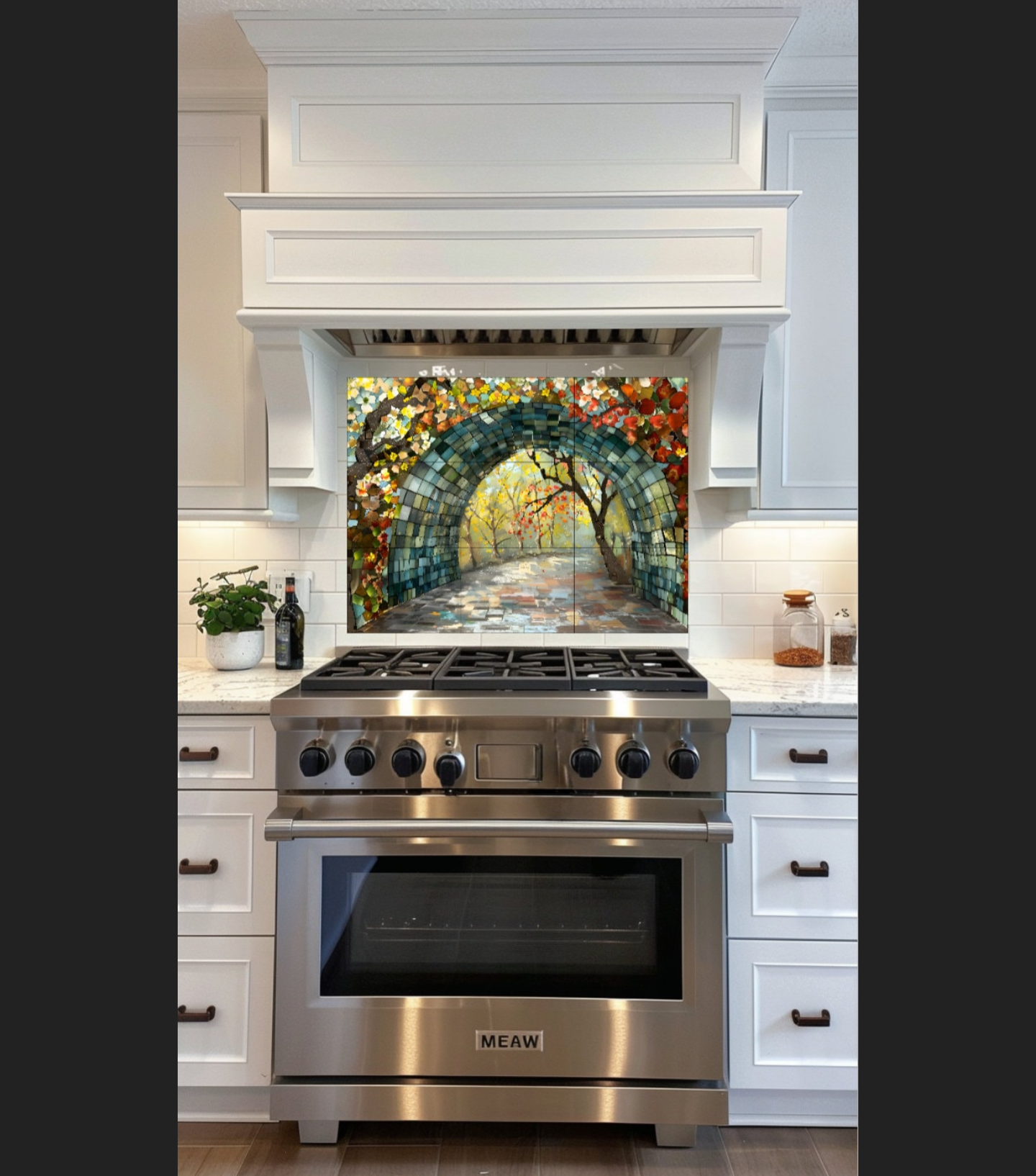 Nature Trail Ceramic Tile or Mural. Walking Path Tile Backsplash.