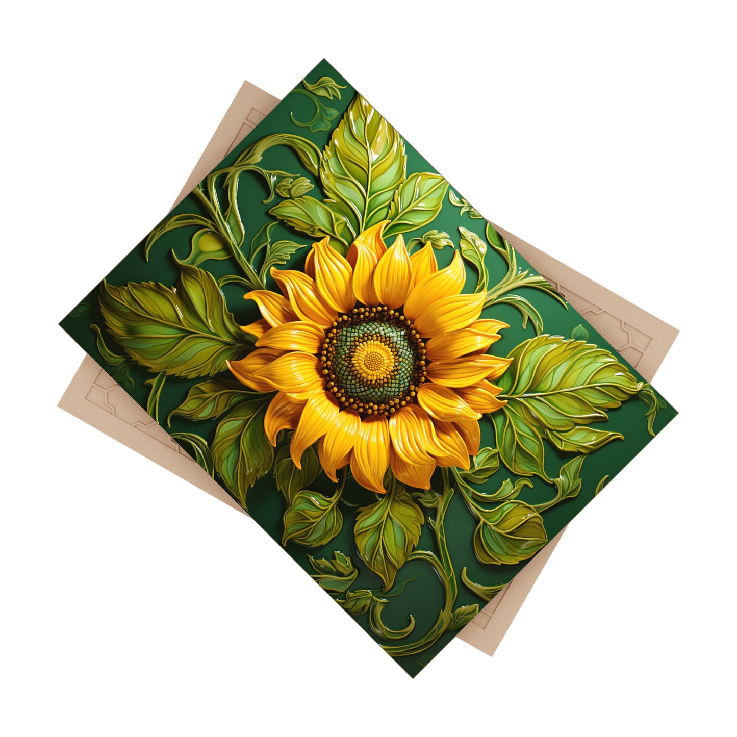 Sunflower Ceramic Tile, Floral Ceramic Tile, Sunflower Accent Tile