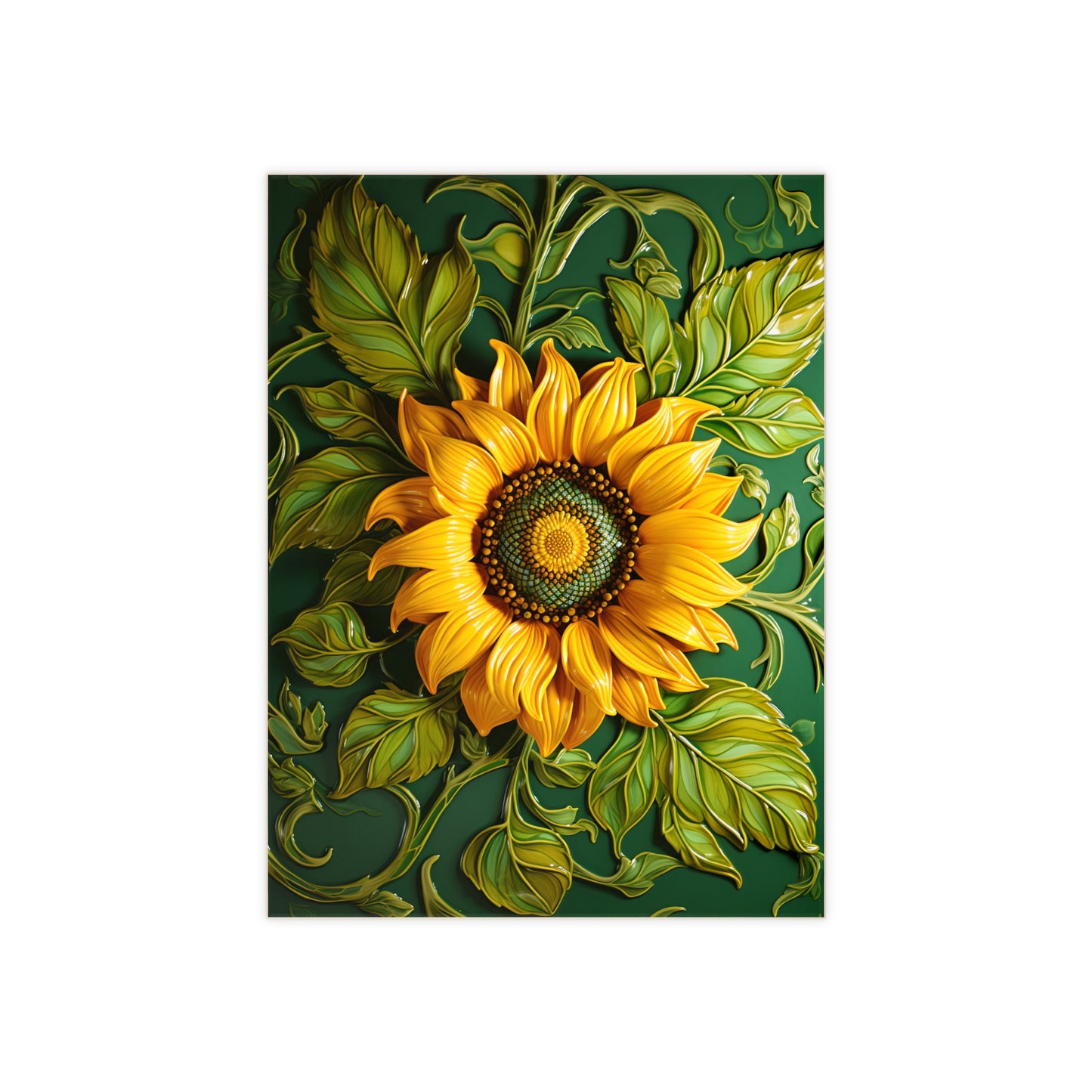Sunflower Ceramic Tile, Floral Ceramic Tile, Sunflower Accent Tile