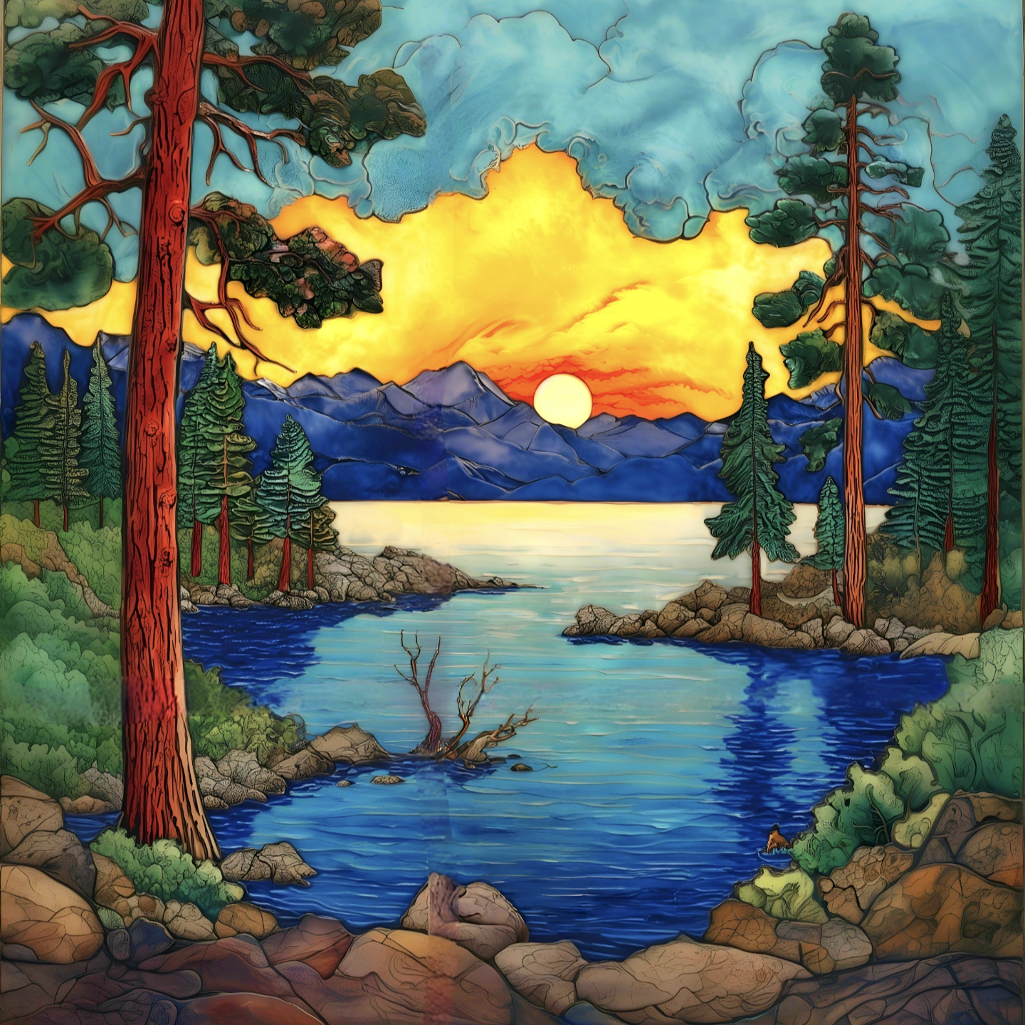 Lake Tahoe Ceramic Tile Mural