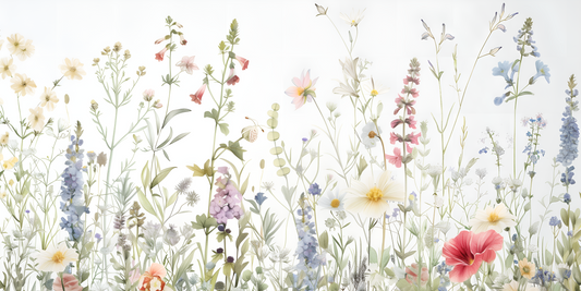 Summer Cottage Flowers Ceramic Tile Mural.
