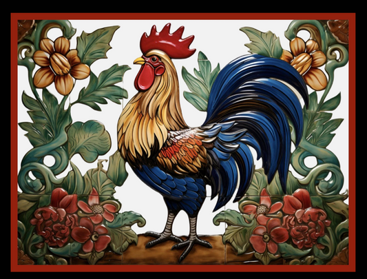 Rooster Ceramic Tile Mosaic