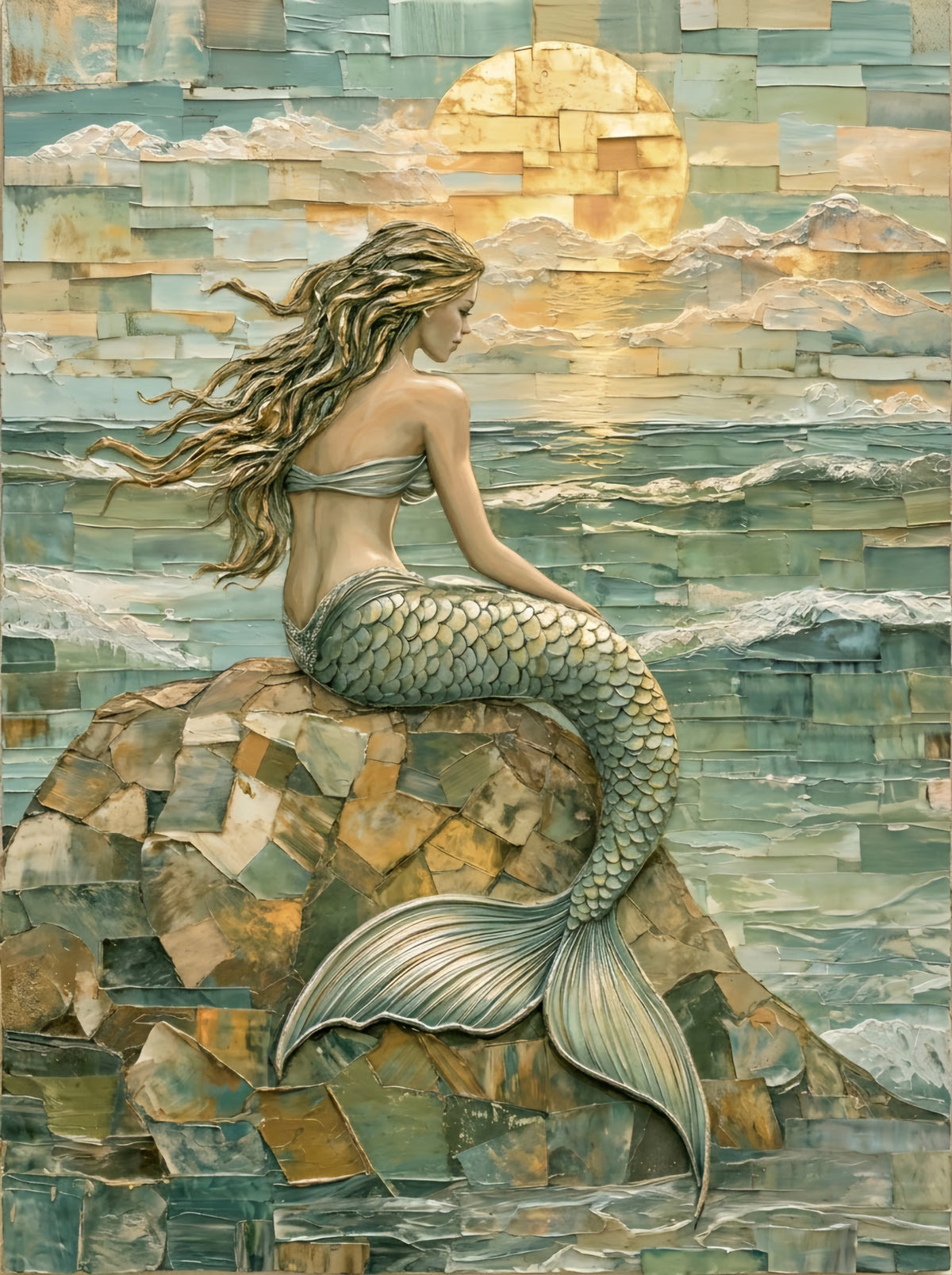 Mermaid Ceramic Tile Mural.