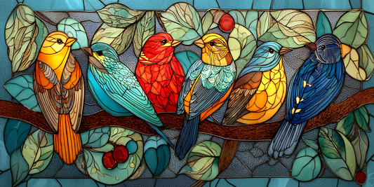 Songbirds Ceramic Tile Mosaic