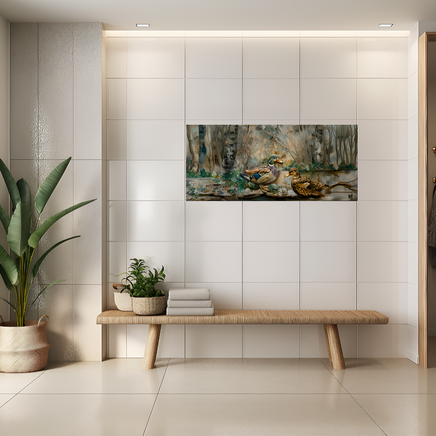 Wood Ducks Ceramic Backsplash.