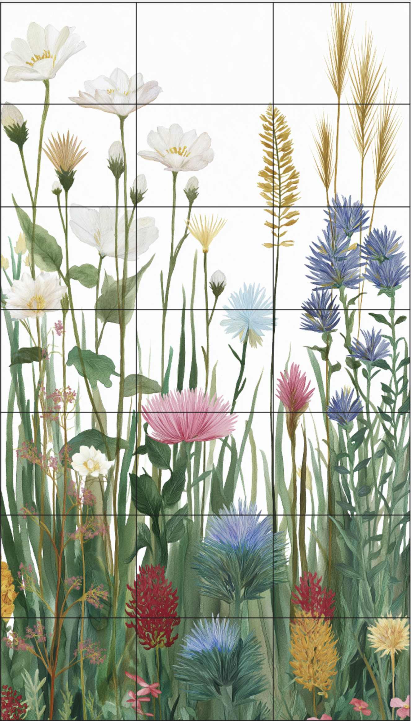 Summer Field Ceramic Tile Mosaic.