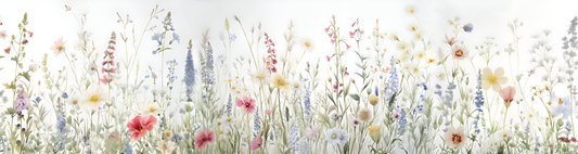 Summer Cottage Flowers Ceramic Tile Mural.