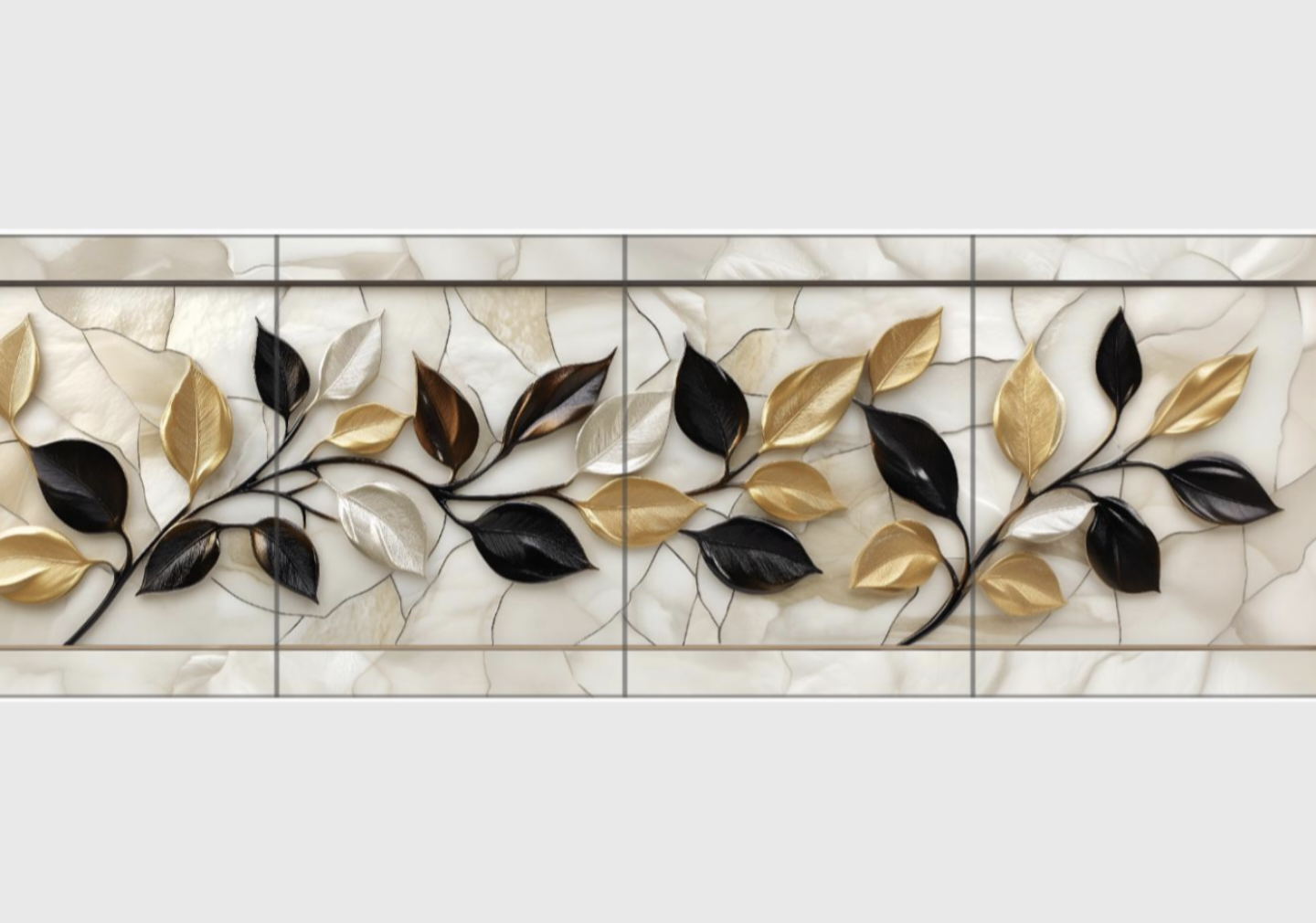 Golden Leaves Tile Mosaic, Tile Sample