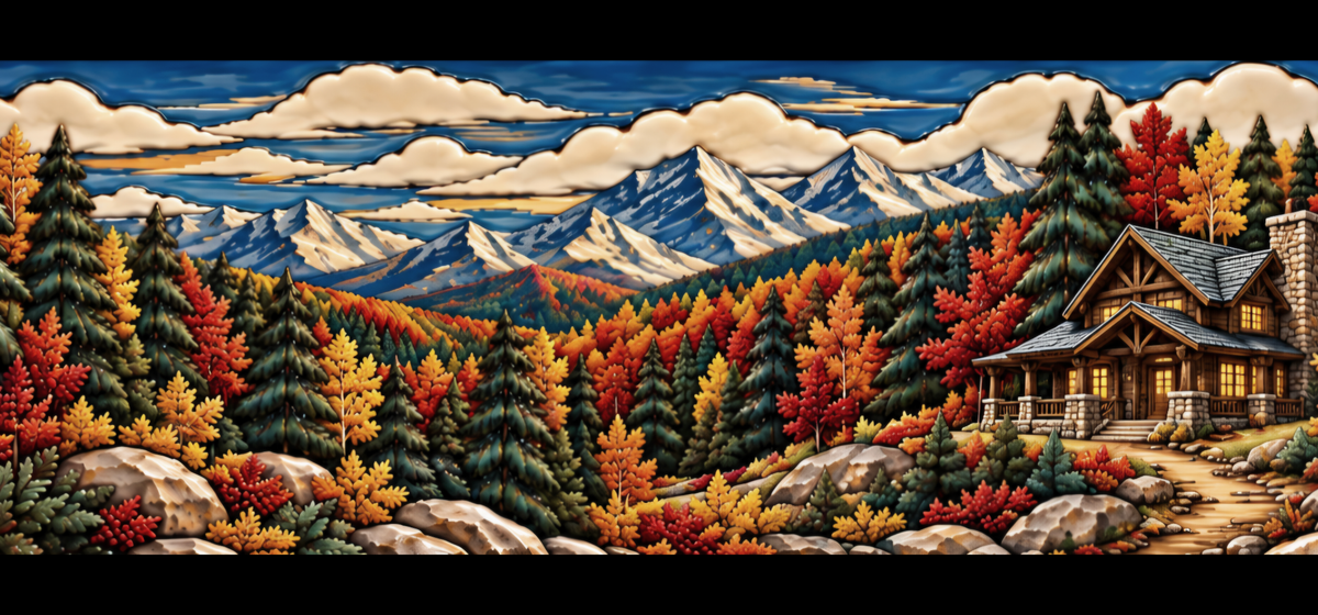 Fireplace surround set. Log cabin and Animal World Theme.