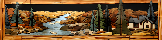 Log Cabin Ceramic Tile Murals